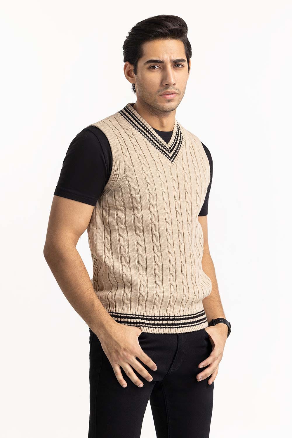 Camel Cricket Sleeveless Sweater SWT-FSLVN22-107