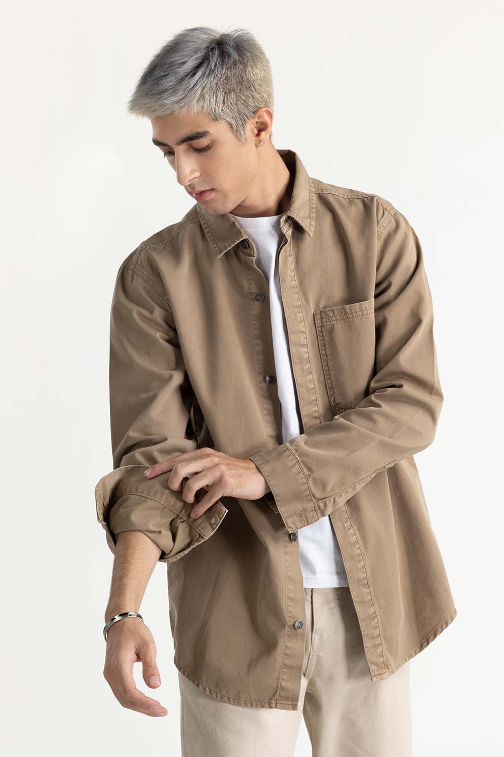 Camel Non-Denim Overshirt 224-117-031