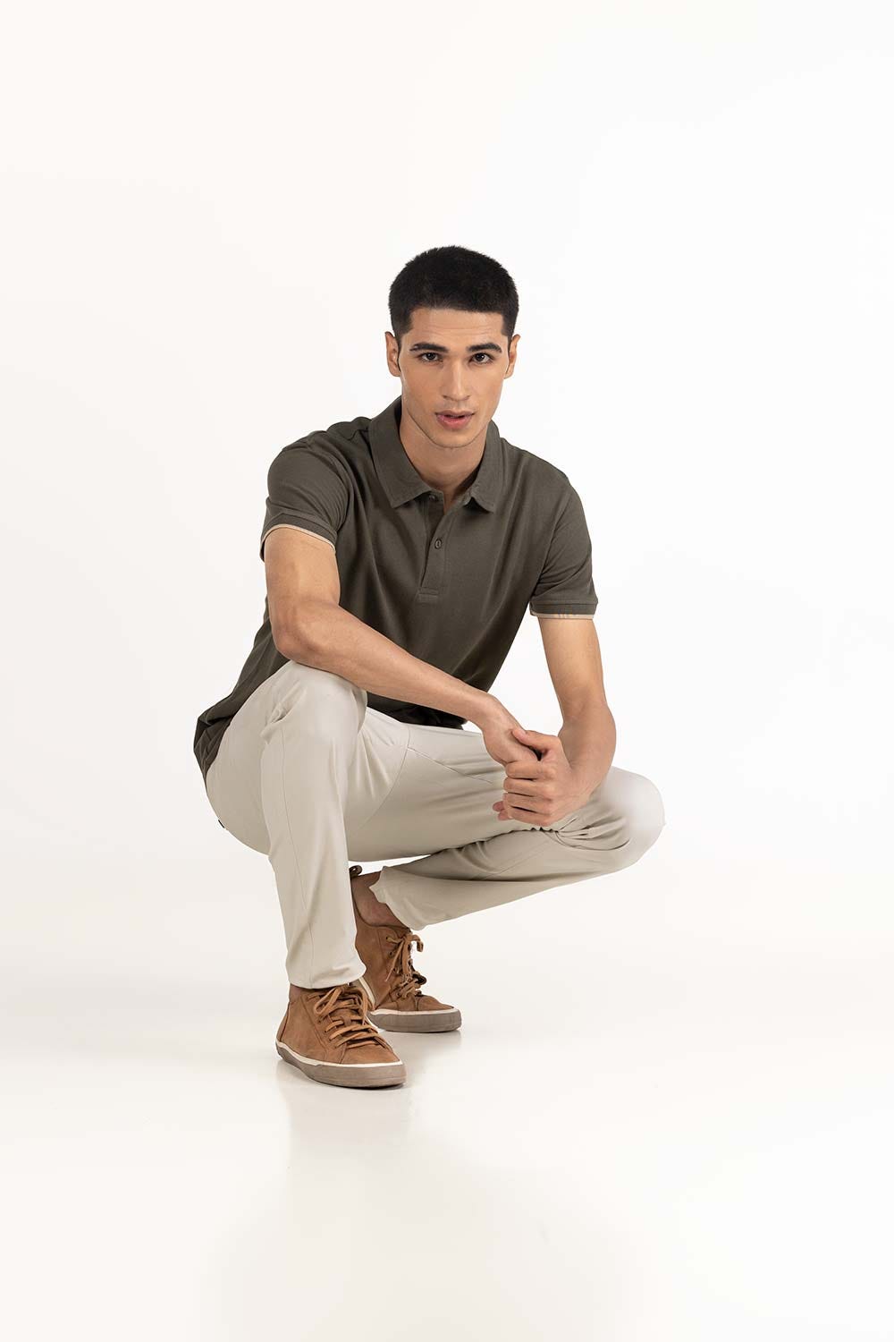 Camo Green Basic Polo PS-FPK23-252