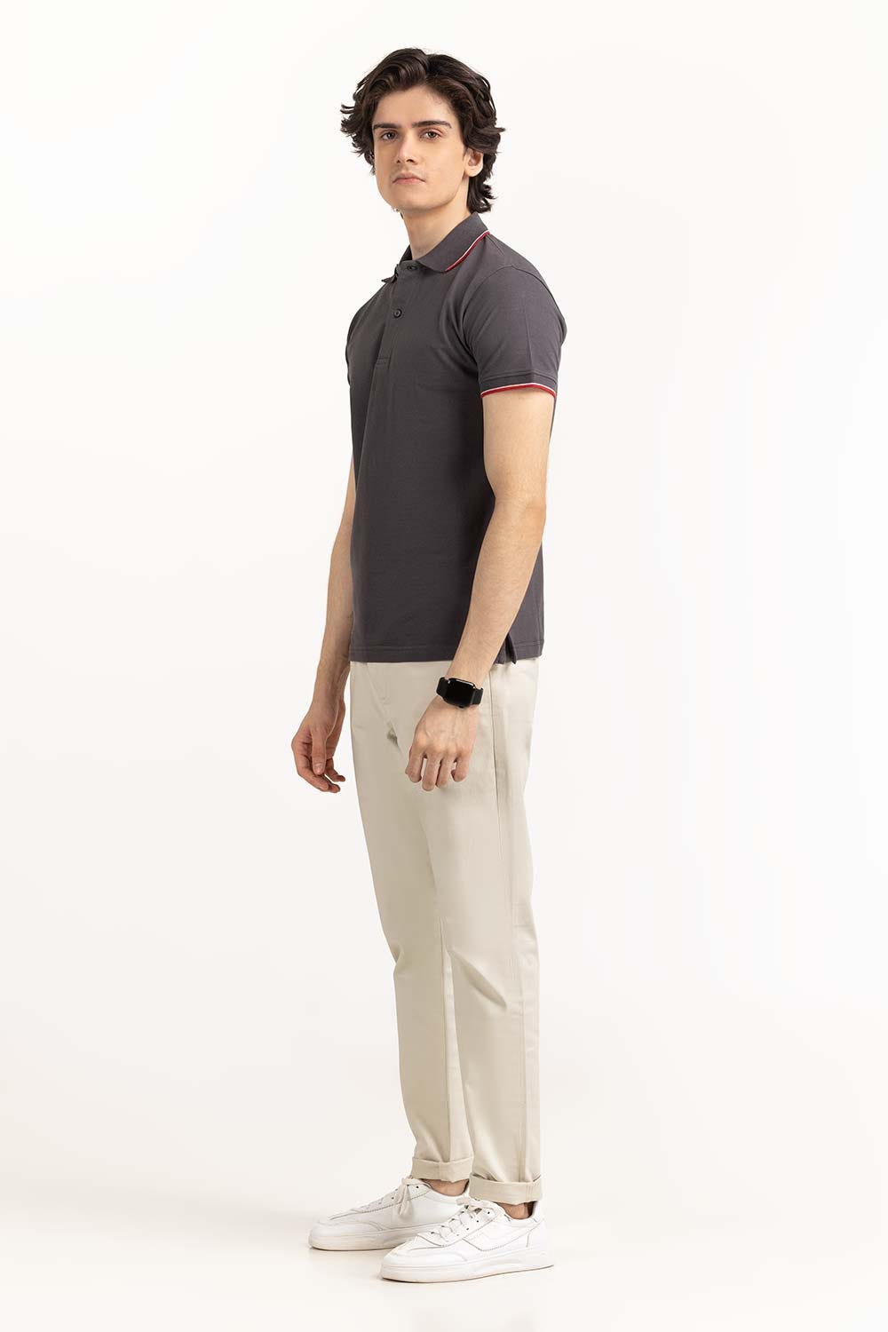 Charcoal Basic Polo PS-FPK23-018
