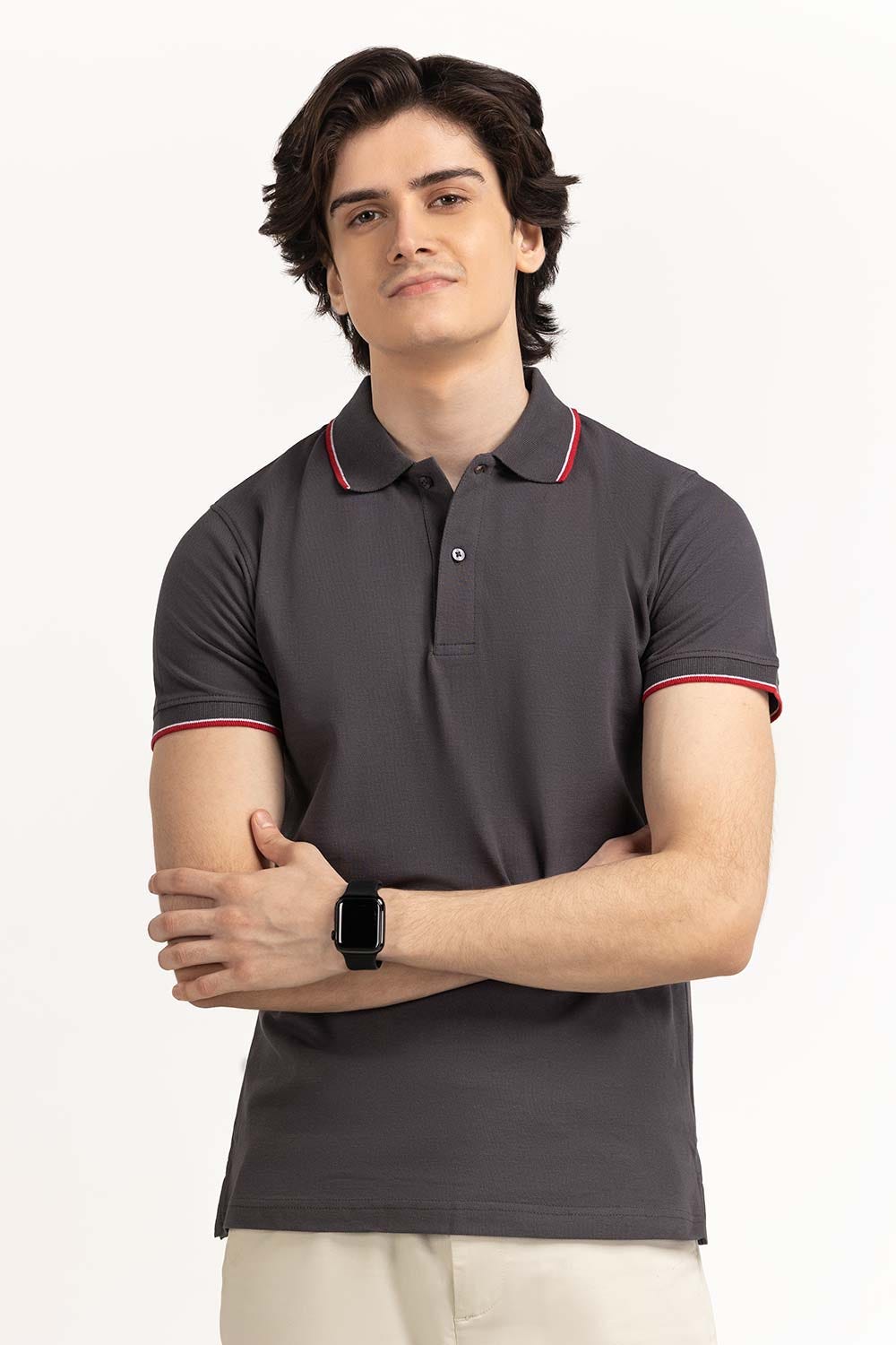 Charcoal Basic Polo PS-FPK23-018