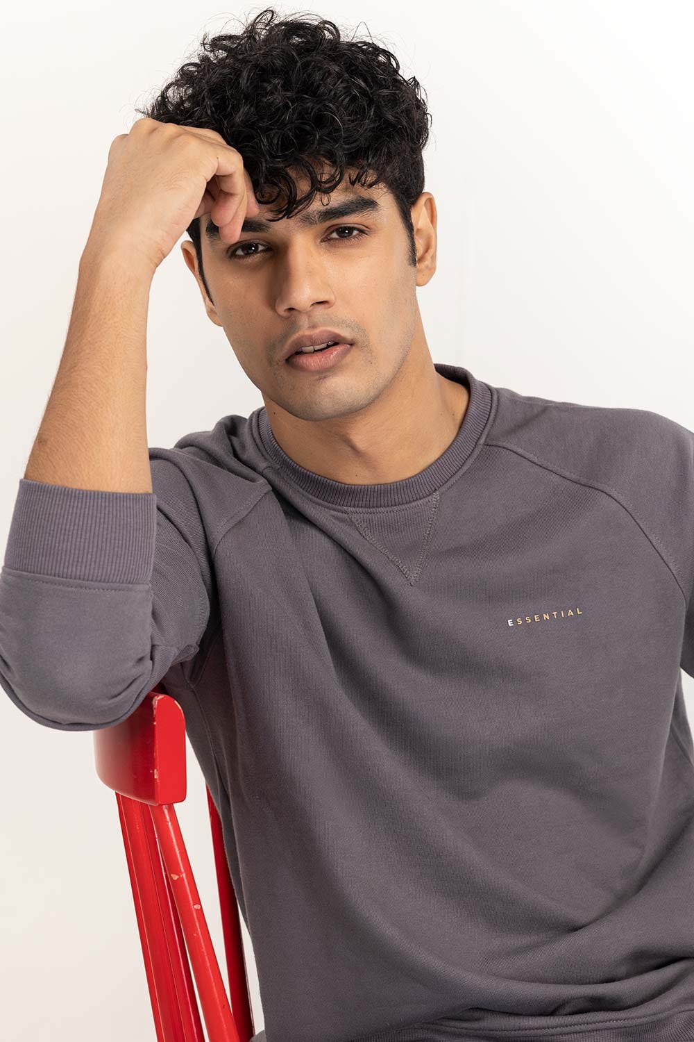 Charcoal Basic Sweat Shirt SWS-B22-004