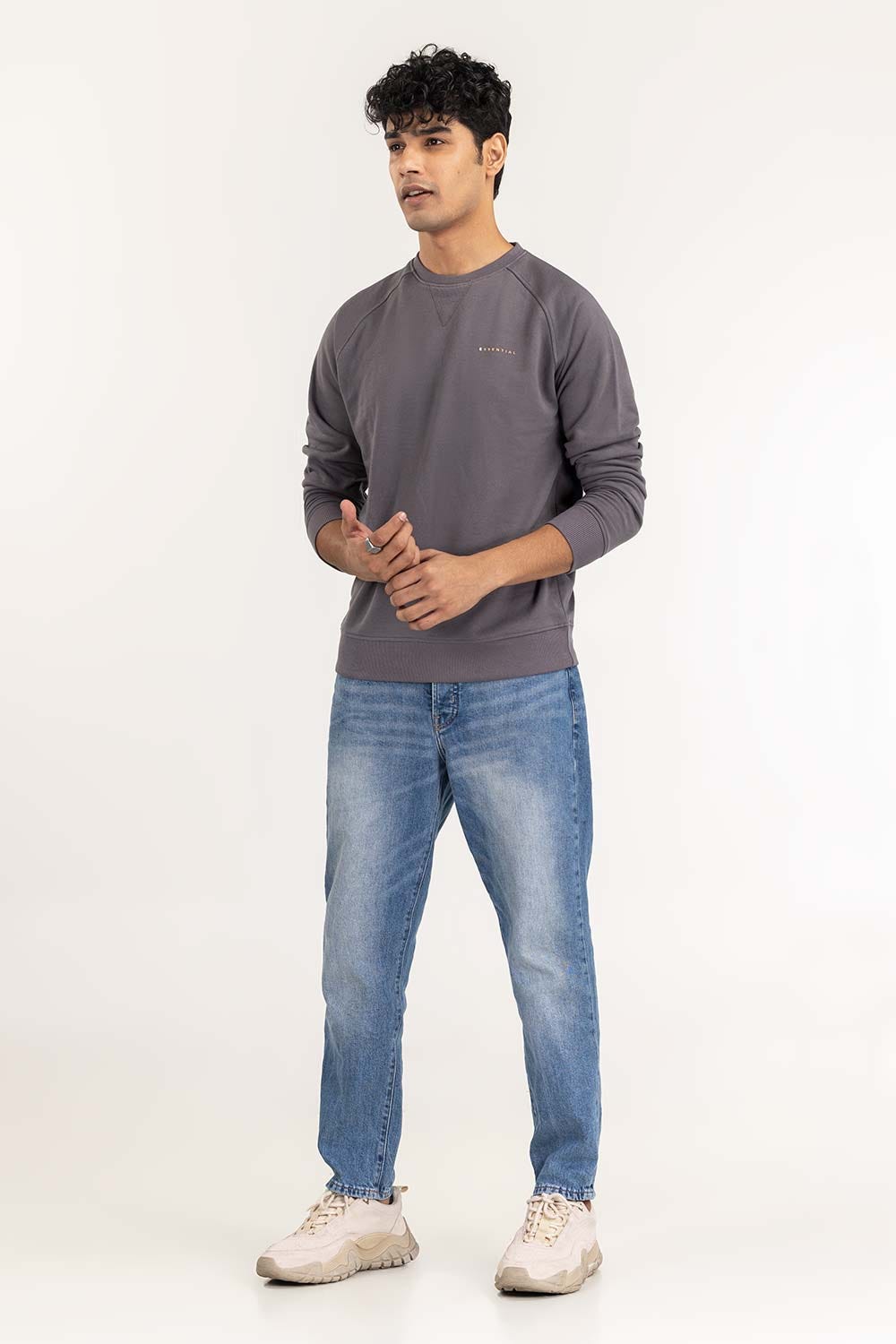 Charcoal Basic Sweat Shirt SWS-B22-004