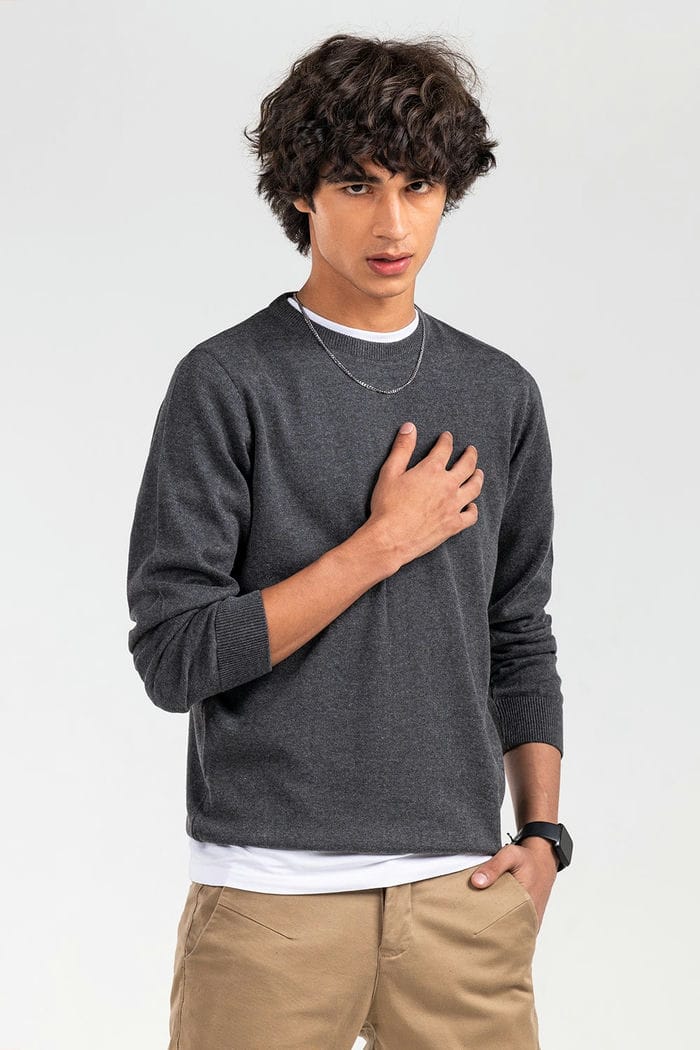 Charcoal Basic Sweater FS-SWT-D33-01