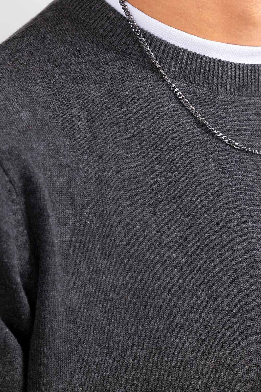 Charcoal Basic Sweater FS-SWT-D33-01