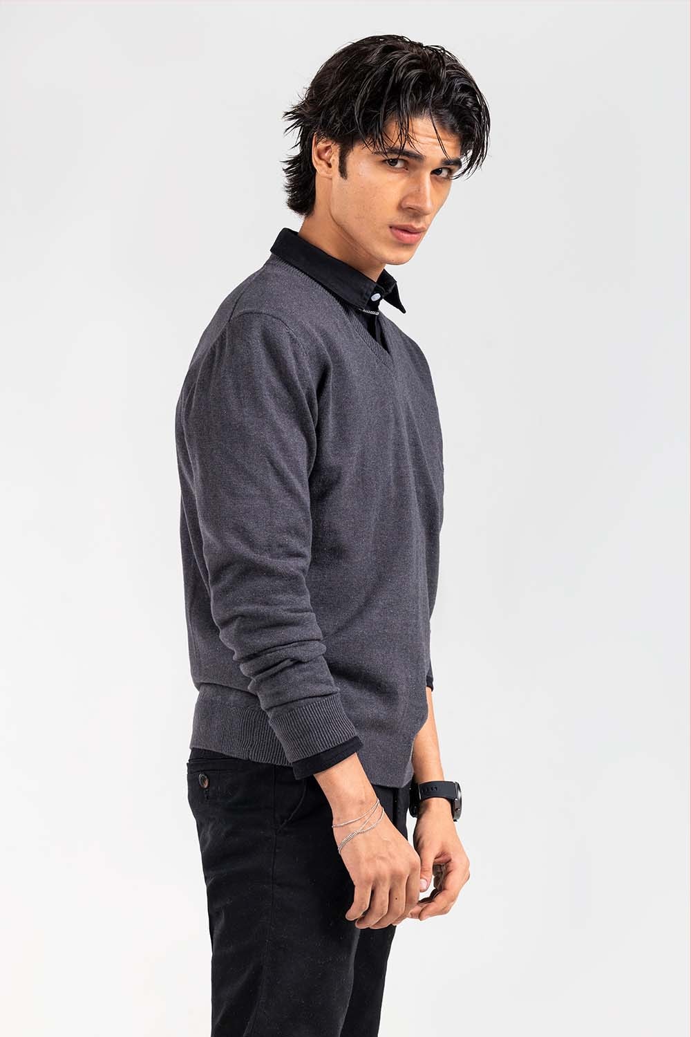 Charcoal Basic Sweater FS-SWT-D35-01