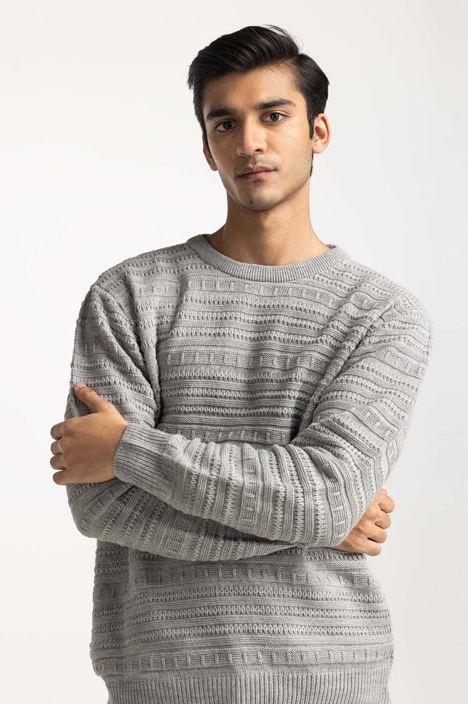 Charcoal Basic Sweater MN-SWT-WS23-018