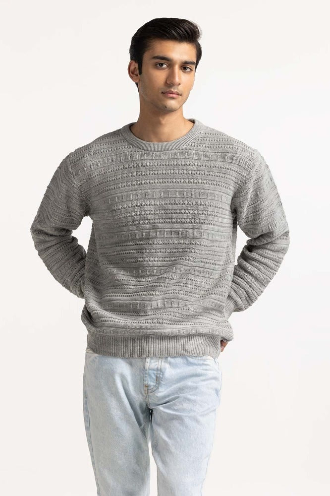 Charcoal Basic Sweater MN-SWT-WS23-018