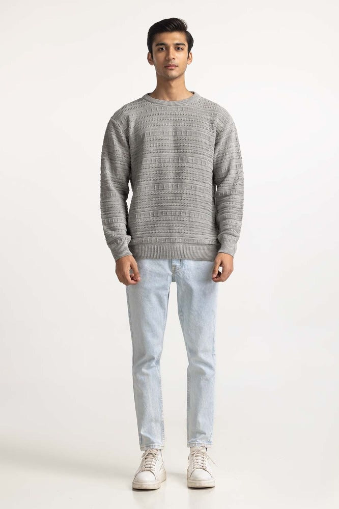 Charcoal Basic Sweater MN-SWT-WS23-018