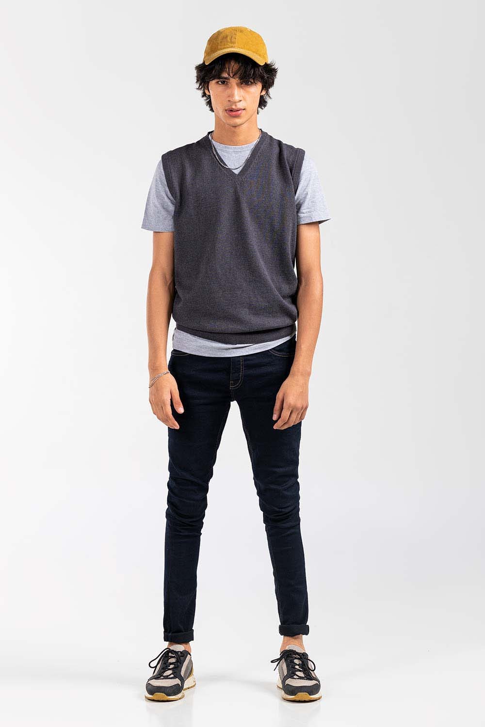 Charcoal Basic Sweater SL-SWT-D21-03