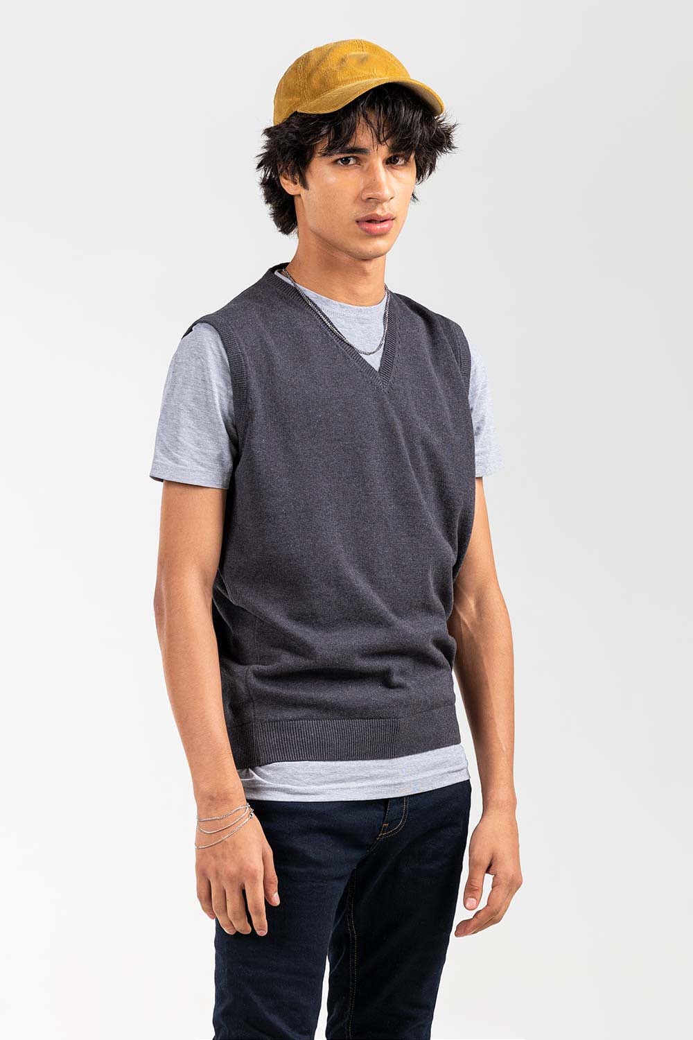 Charcoal Basic Sweater SL-SWT-D21-03