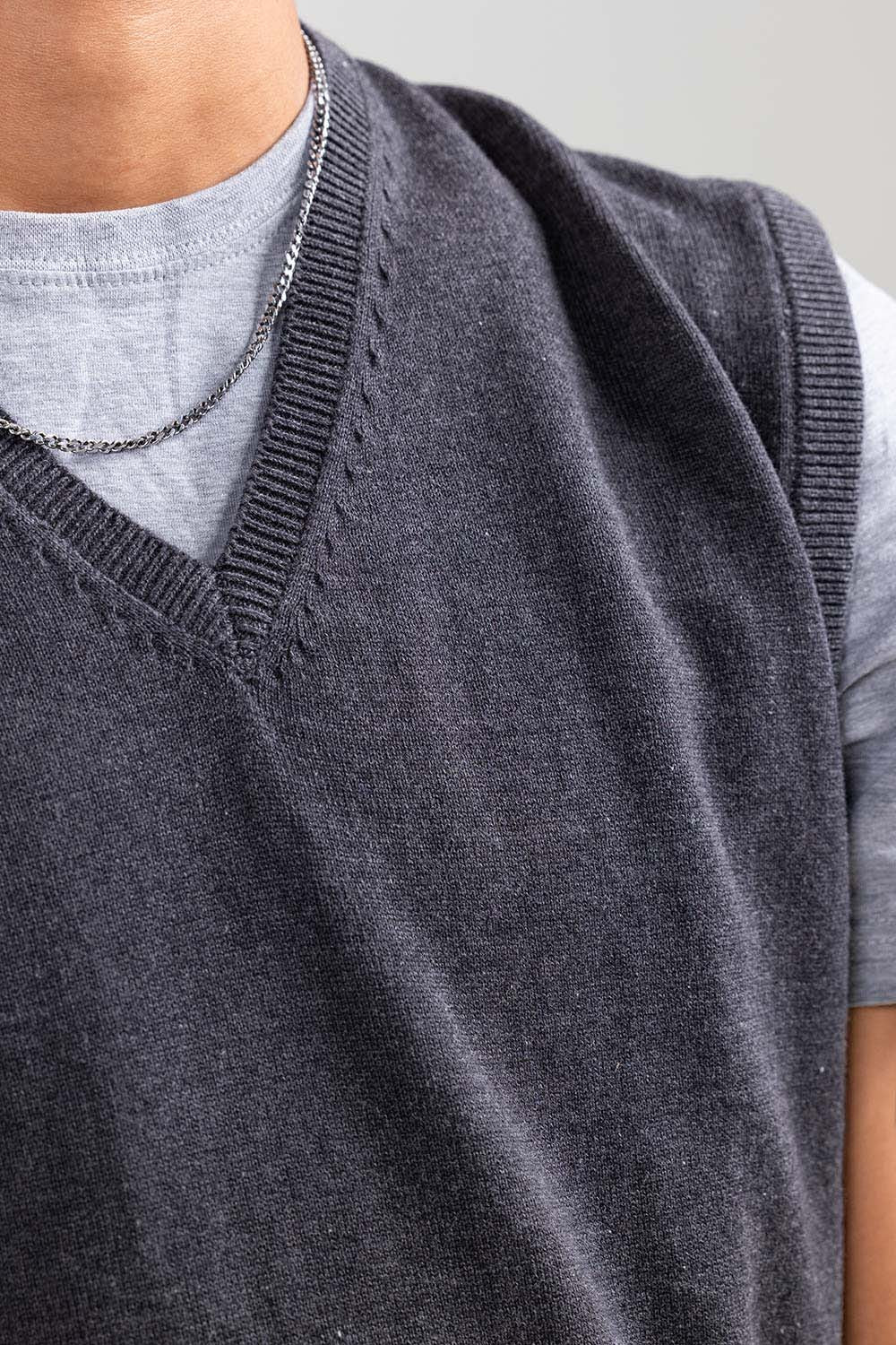 Charcoal Basic Sweater SL-SWT-D21-03