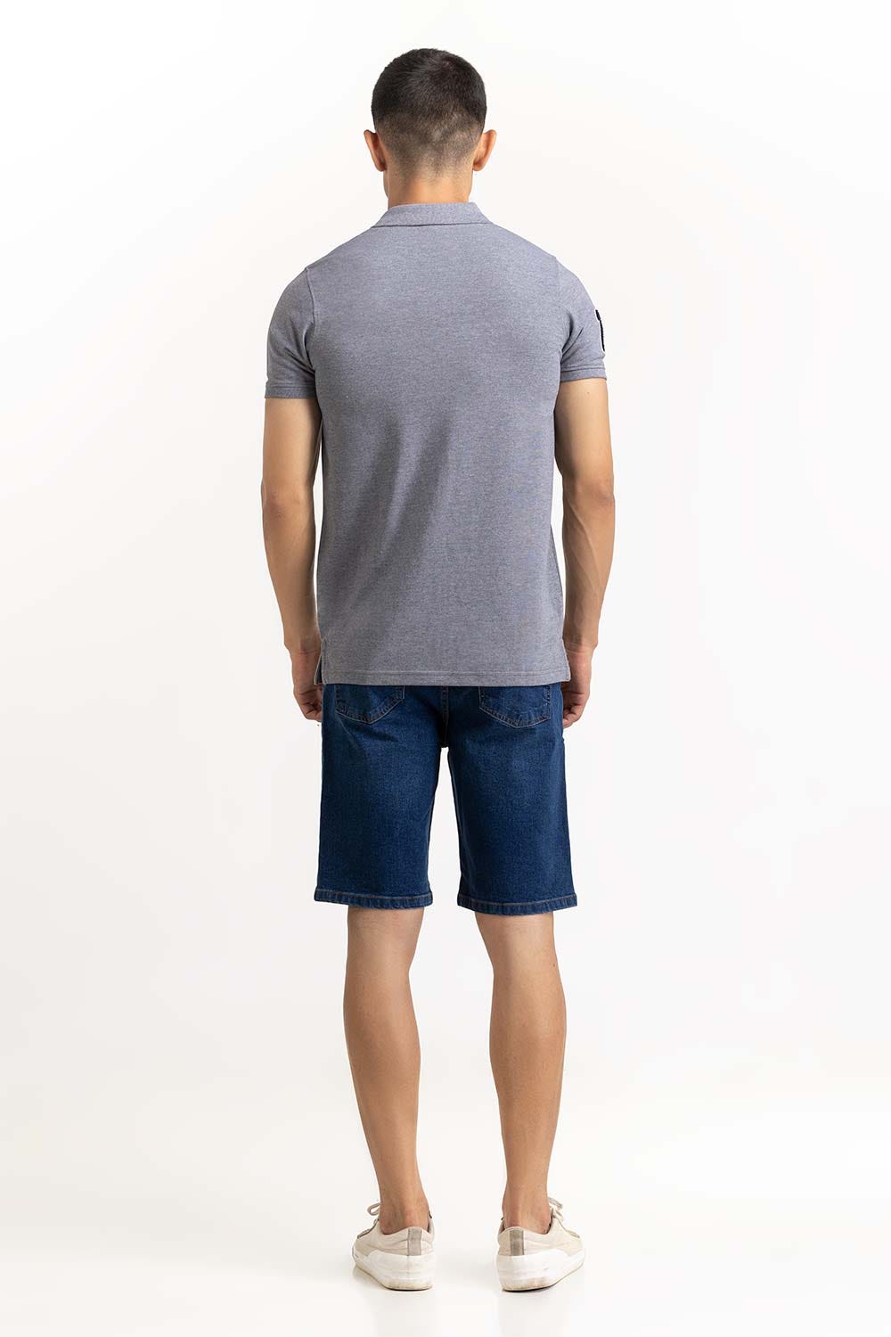 Charcoal Embroidered Polo PS-FPK23-187