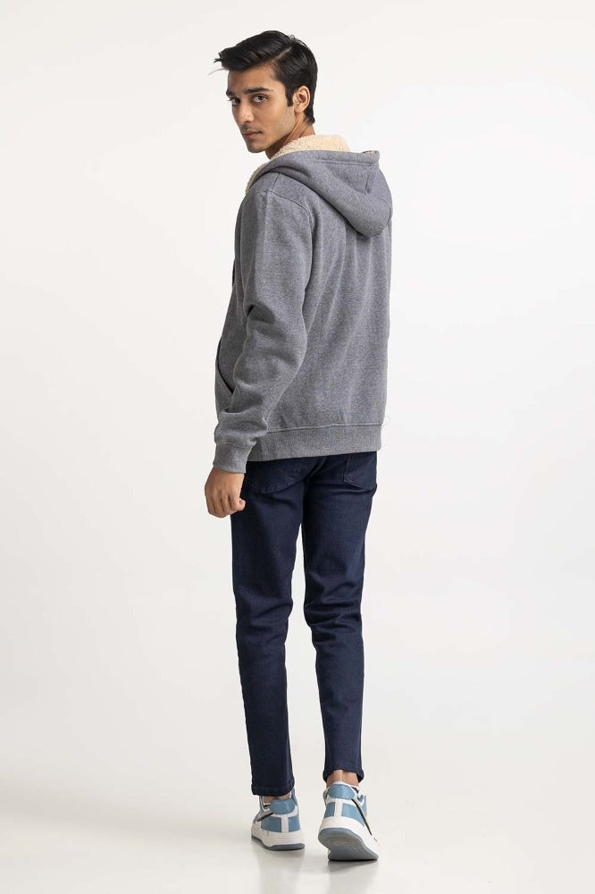 Charcoal Fashion Hooded Zipper MN-HDZ-WS23-012