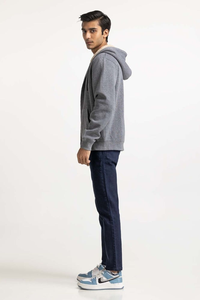 Charcoal Fashion Hooded Zipper MN-HDZ-WS23-012