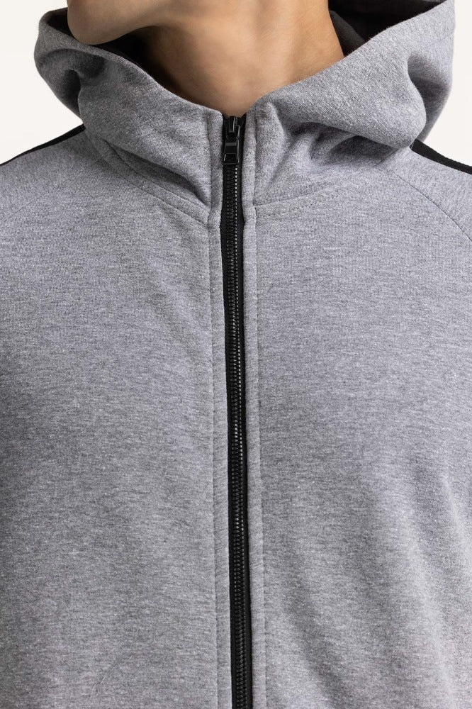 Charcoal Fashion Hooded Zipper MN-HDZ-WS23-017