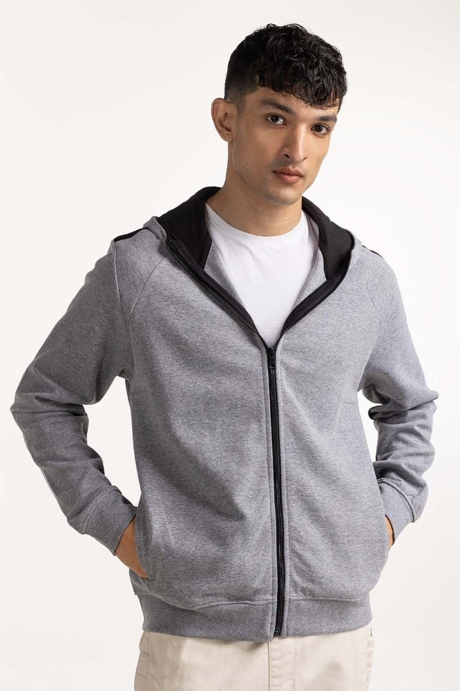 Charcoal Fashion Hooded Zipper MN-HDZ-WS23-017