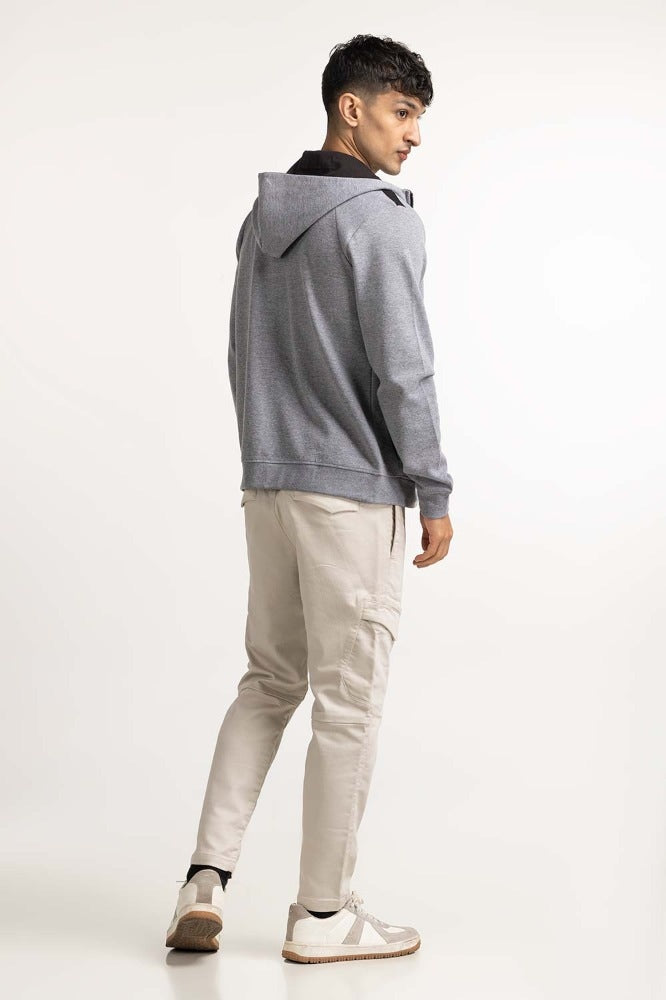 Charcoal Fashion Hooded Zipper MN-HDZ-WS23-017