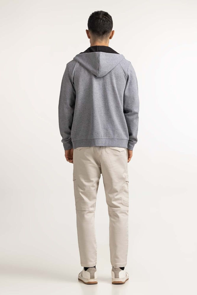 Charcoal Fashion Hooded Zipper MN-HDZ-WS23-017