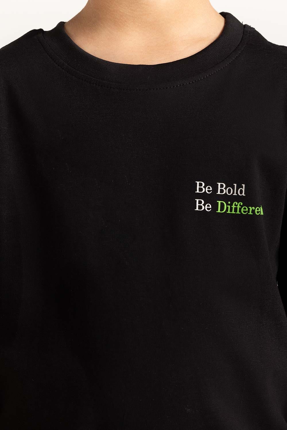 Charcoal Junior Boy Knit Printed Tee JB-TS-SS24-029