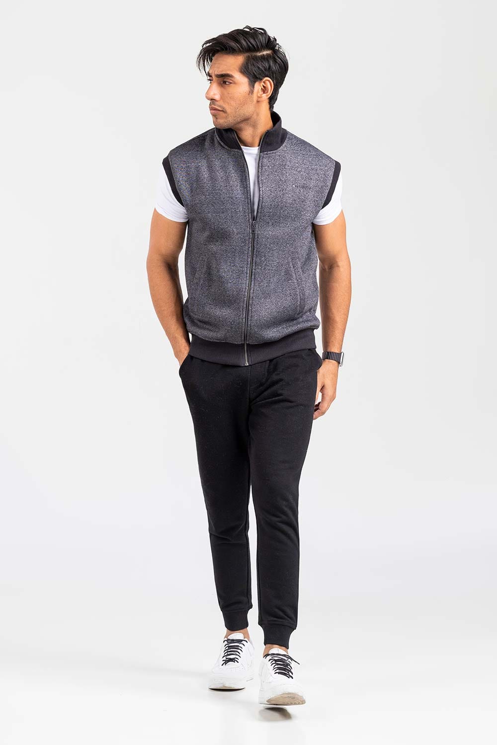 Charcoal Mock Neck Jacket JKT-MNV-D25-01