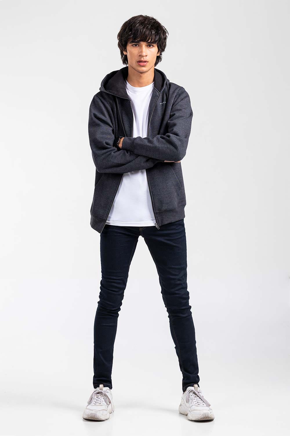 Charcoal  Zipper Hoddie JKT-HZJ-D45-01