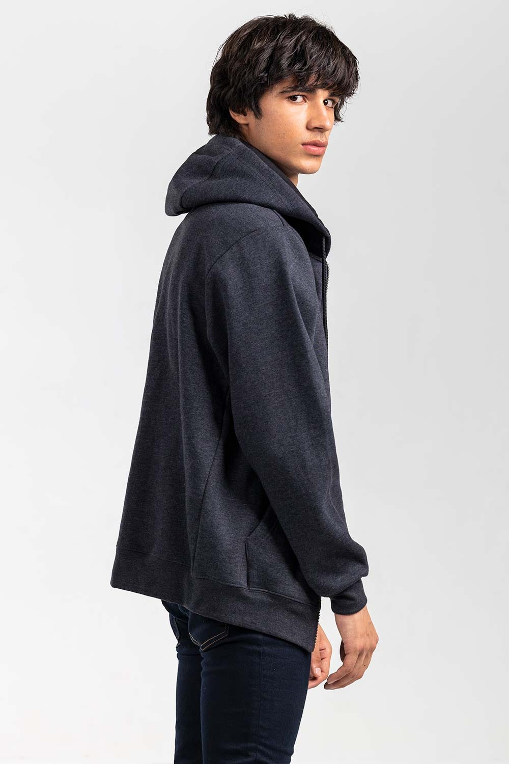 Charcoal  Zipper Hoddie JKT-HZJ-D45-01