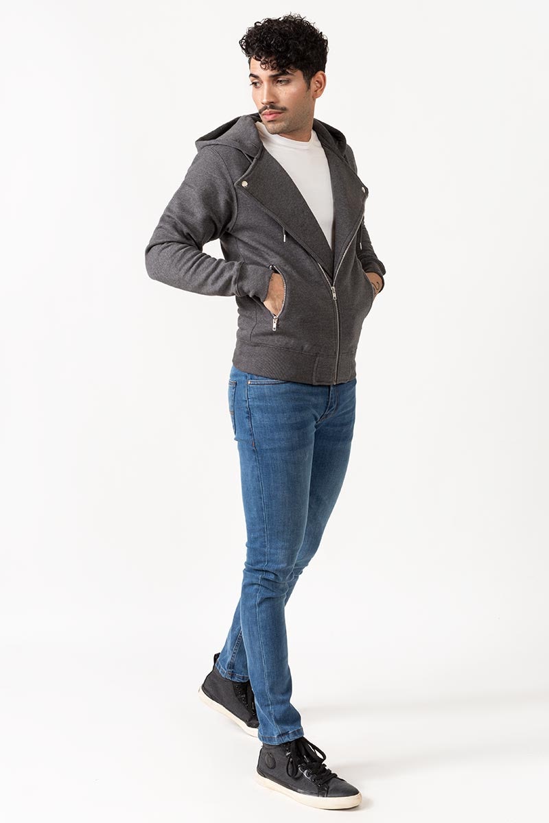 Charcoal Zipper Jacket - JKT-HZJ-D31-01