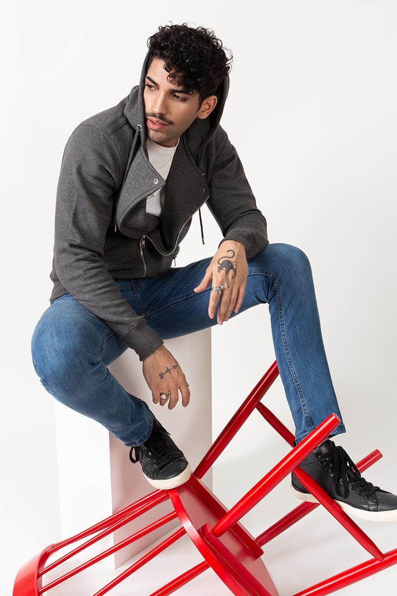 Charcoal Zipper Jacket - JKT-HZJ-D31-01