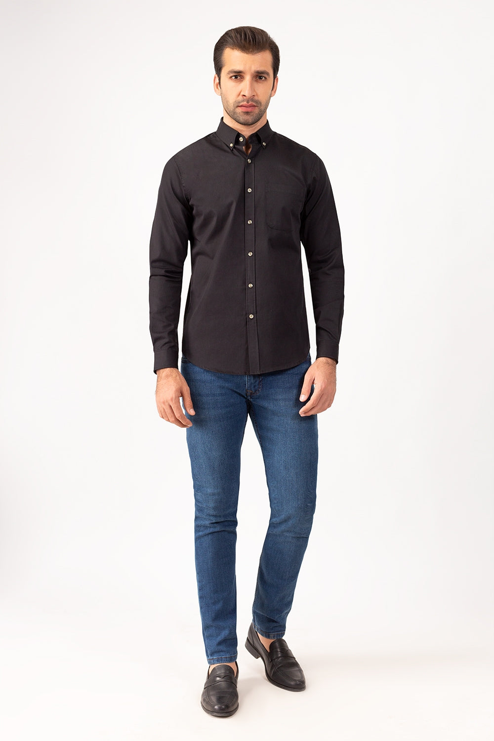 Black Twill Casual Shirt CM-PD-448 CS