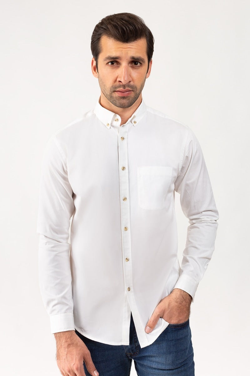 White Twill Casual Shirt CM-PD-451 CS