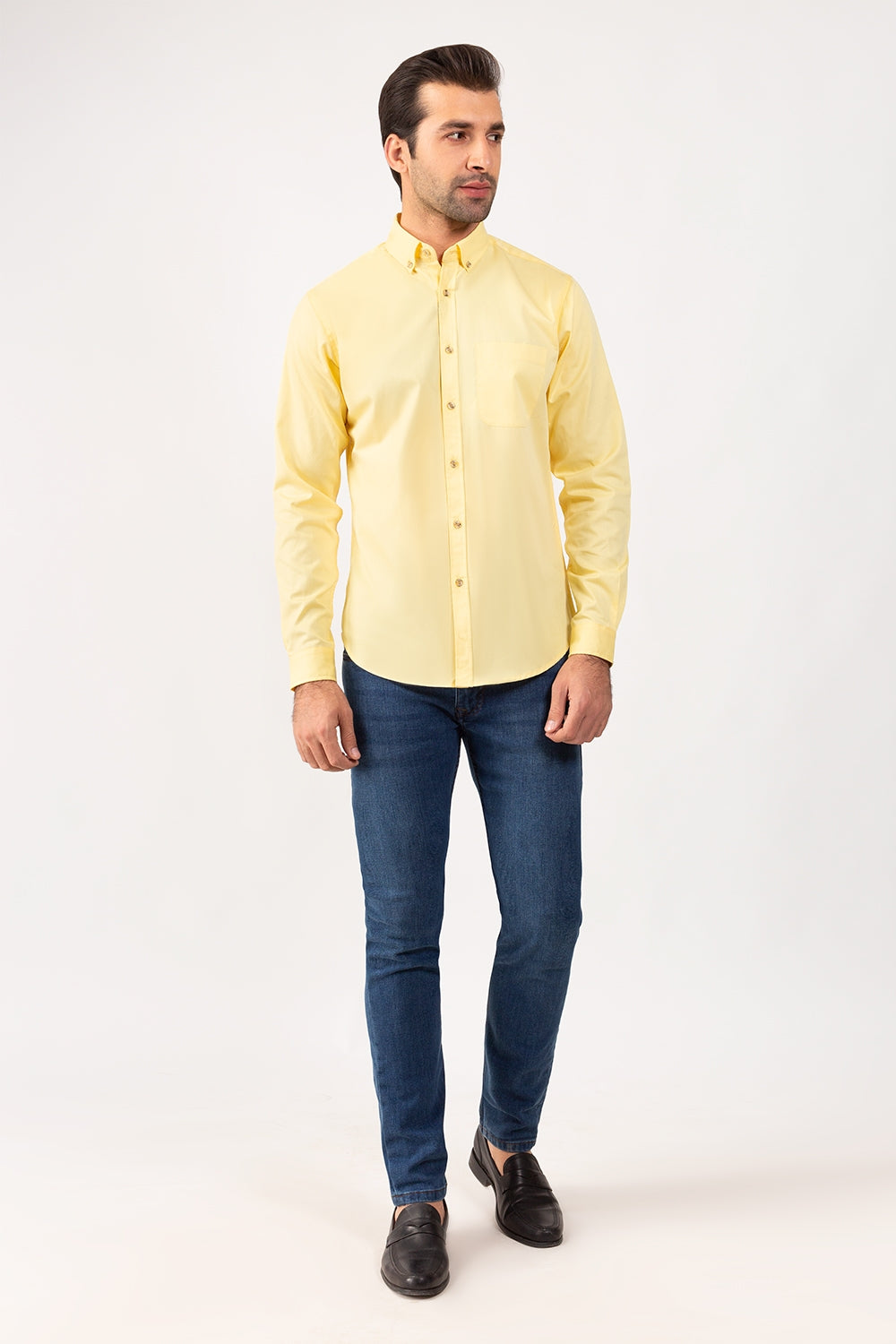 Yellow Twill Casual Shirt CM-PD-453 CS