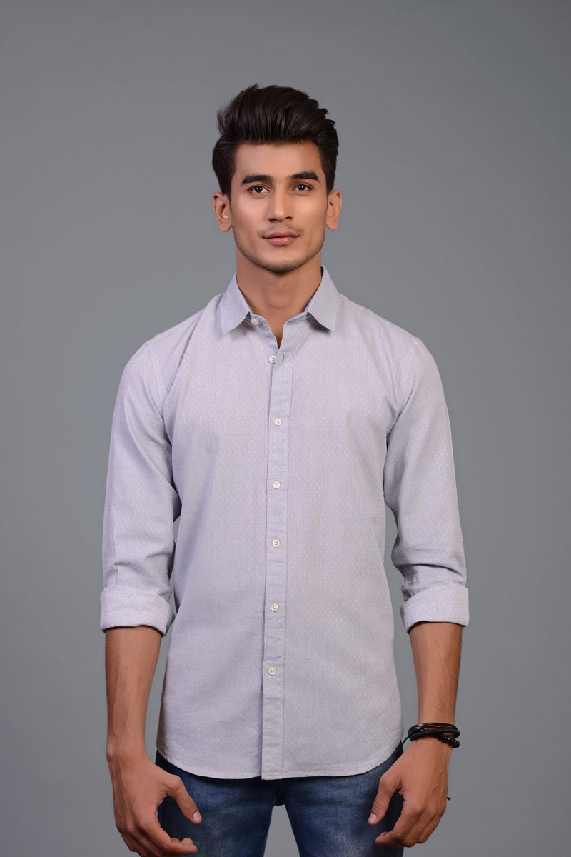 Franklin - Light Grey Casual Slim Fit Shirt CM-YD-2205