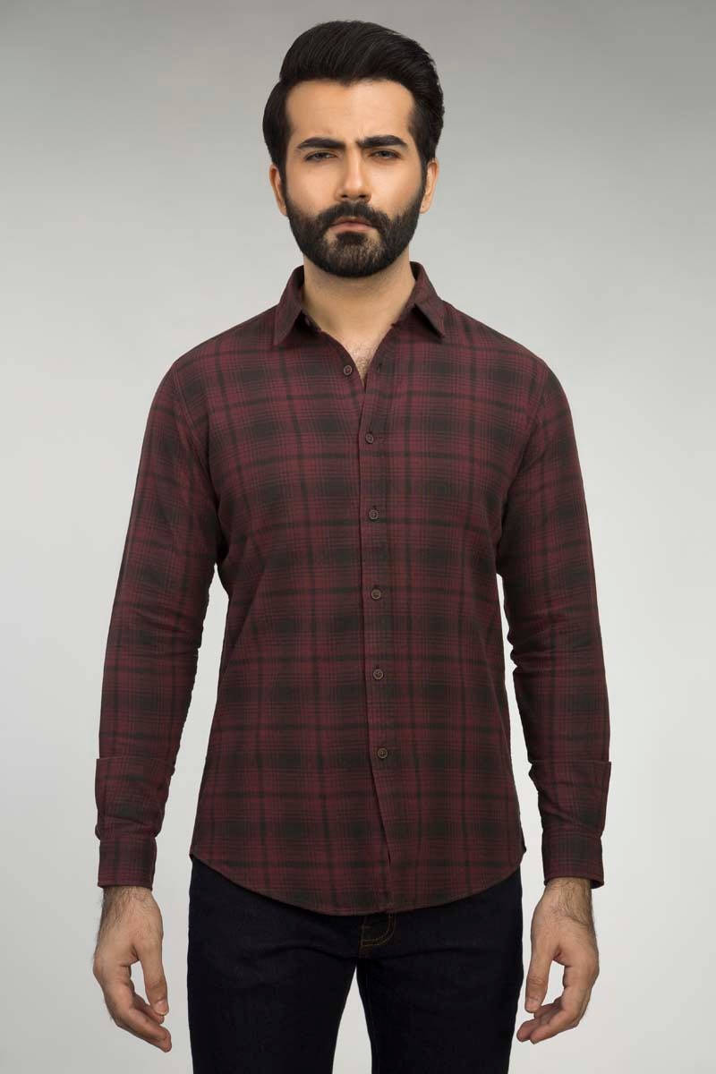 Brown & Black Checked Casual Shirt CM-YD-2477  CS