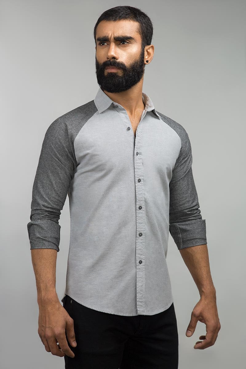 Dark Grey Causal Shirt Yarn Dyed CM-YD-2482  CS