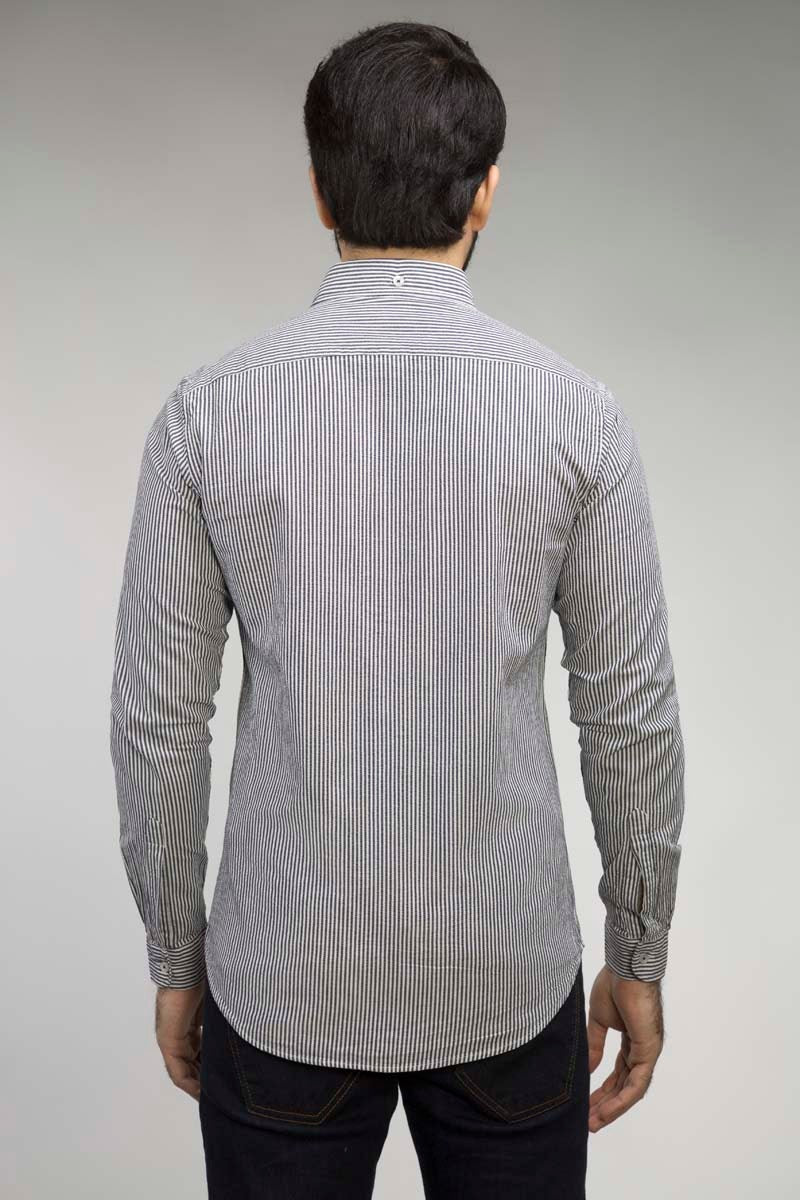 Navy Striped Casual Shirt CM-YD-2490  CS