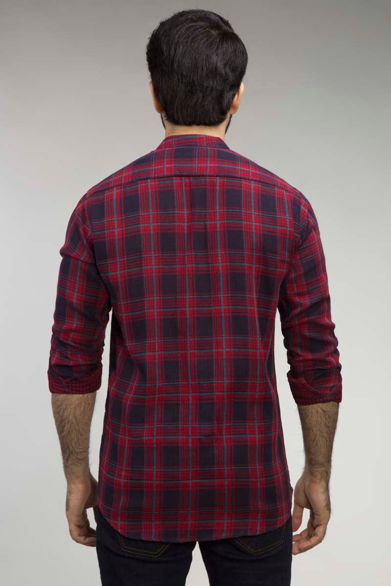Red & Navy Checked Casual Shirt CM-YD-2510  CS