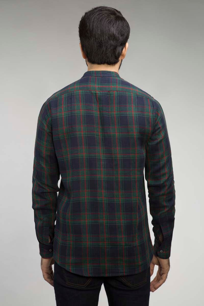 Green & Navy Checked Casual Shirt CM-YD-2512  CS