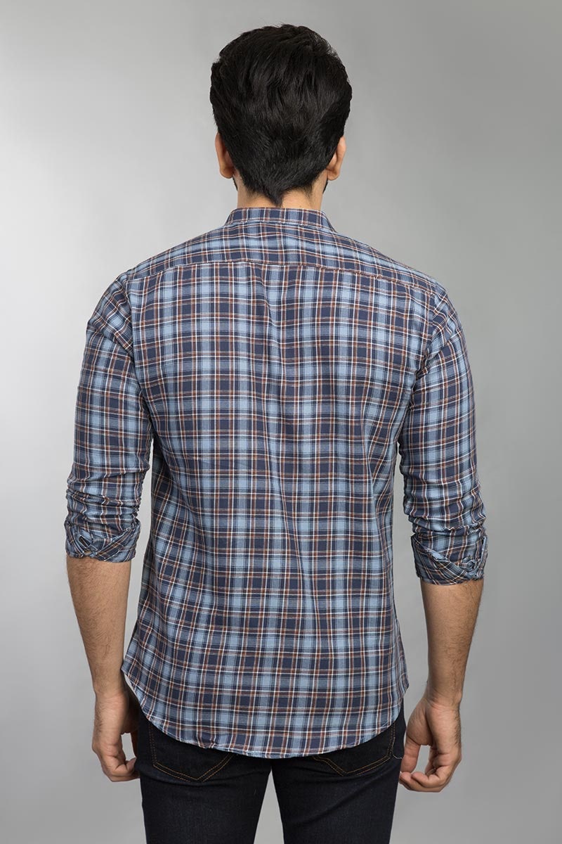 Grey & Brown Check Casual Shirt CM-YD-2515  CS