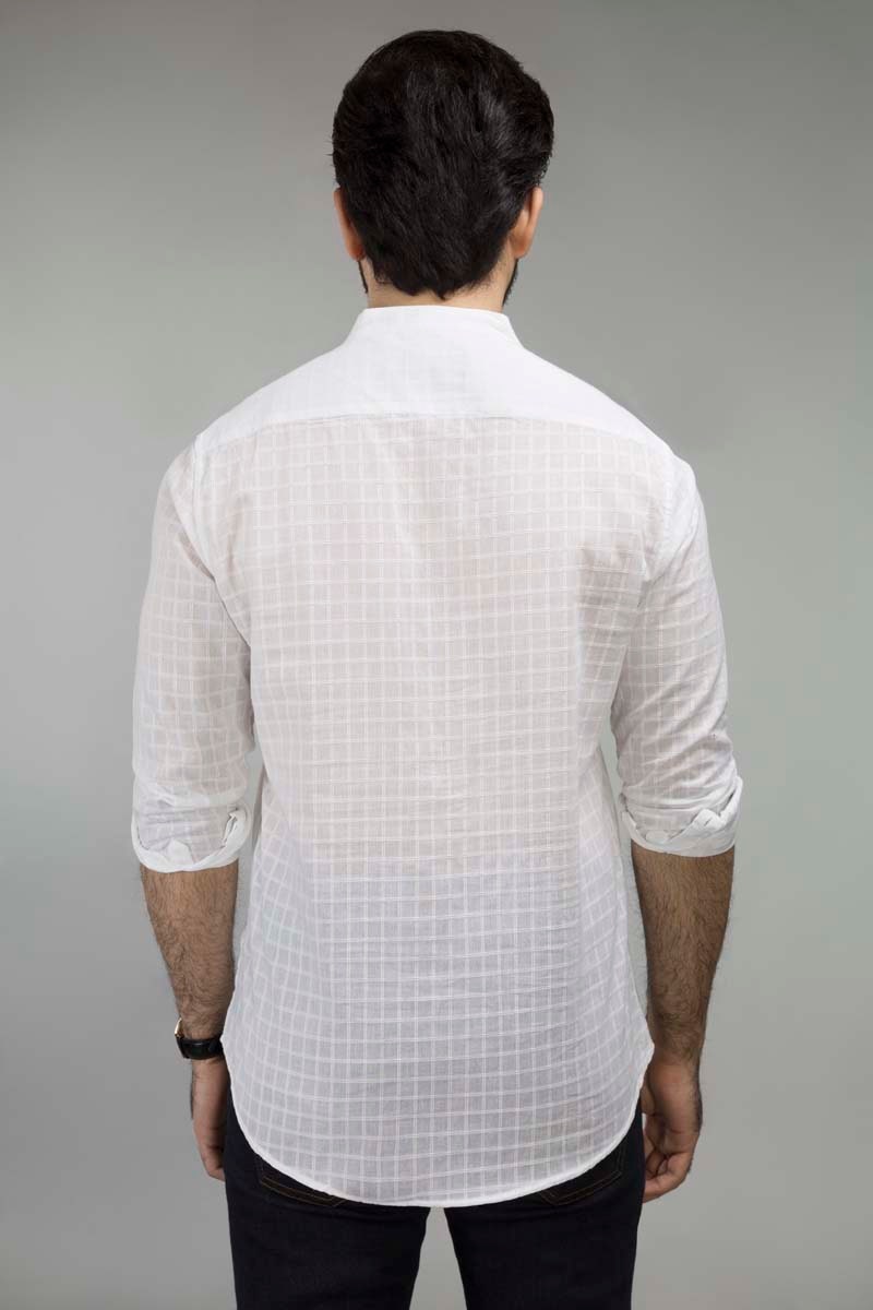 White Dobby Casual Shirt CM-YD-2517  CS