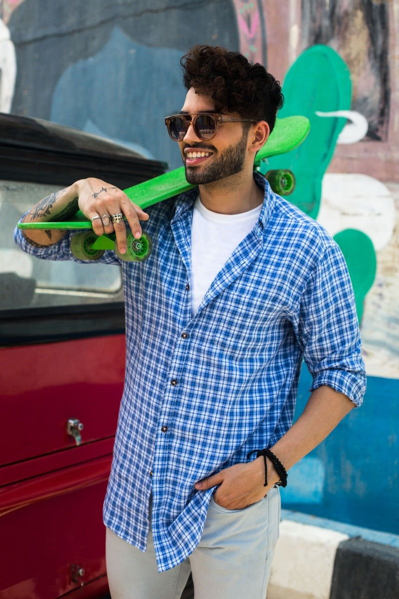 Blue & White Yarn Dyed CM-YD-2577