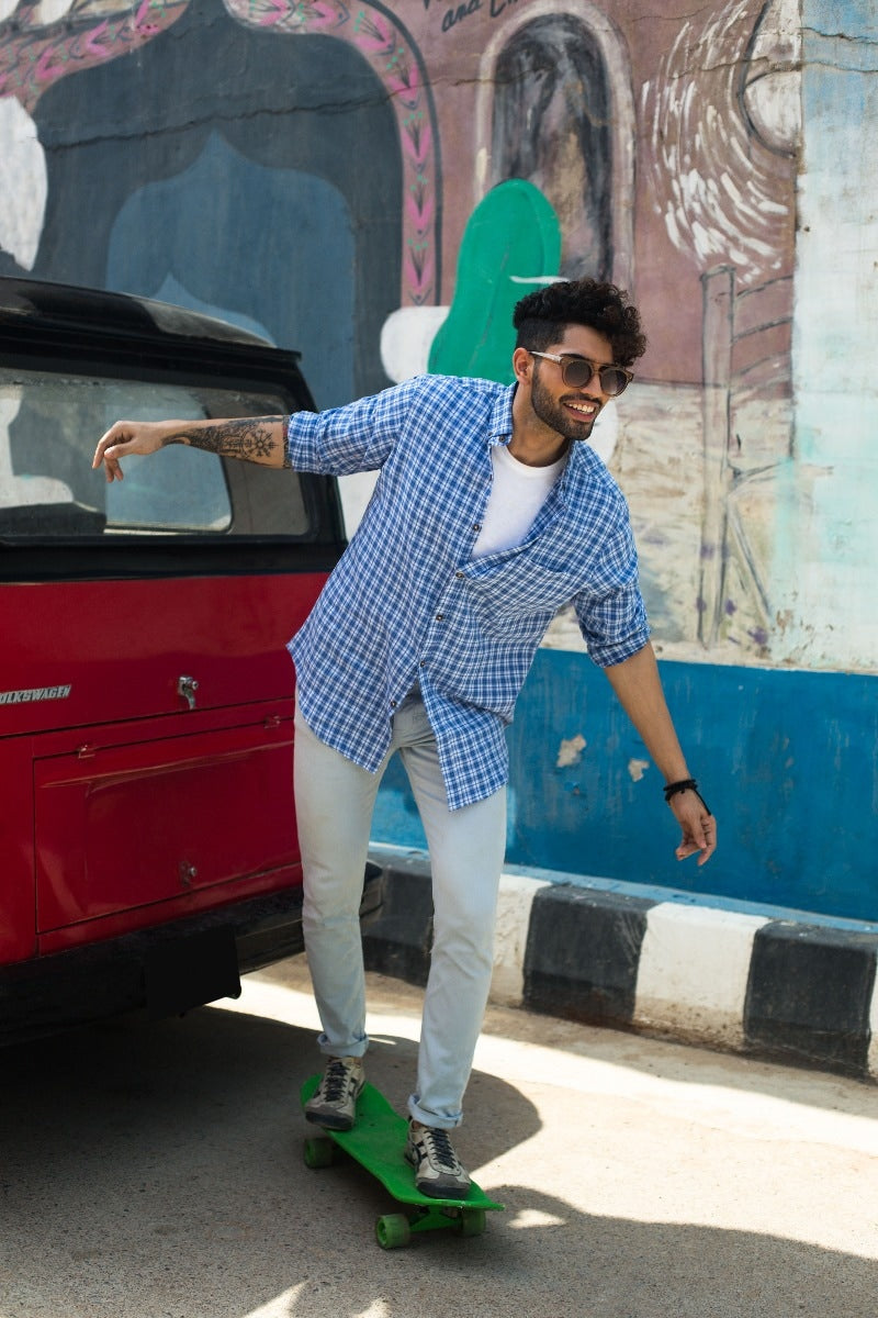 Blue & White Yarn Dyed CM-YD-2577