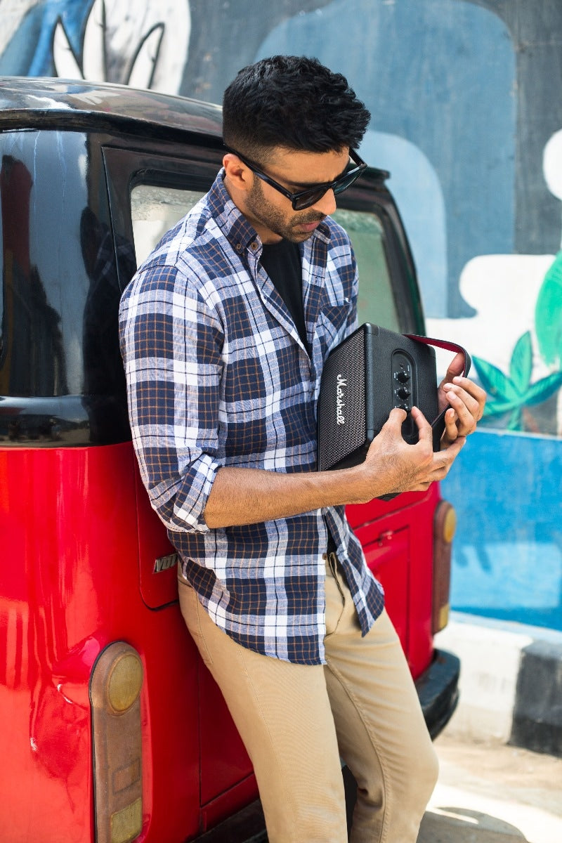 Navy Brown Yarn Dyed CM-YD-2578