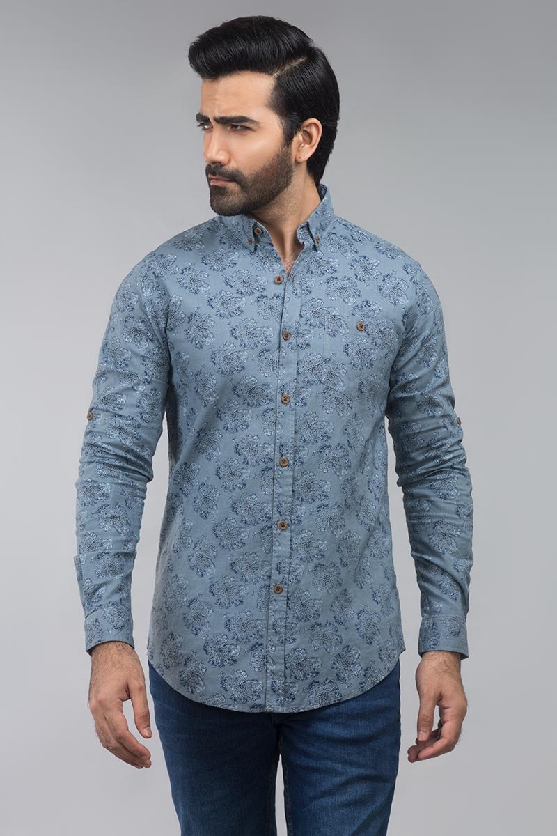 Grey Navy Casual Shirt CM-YD-2585
