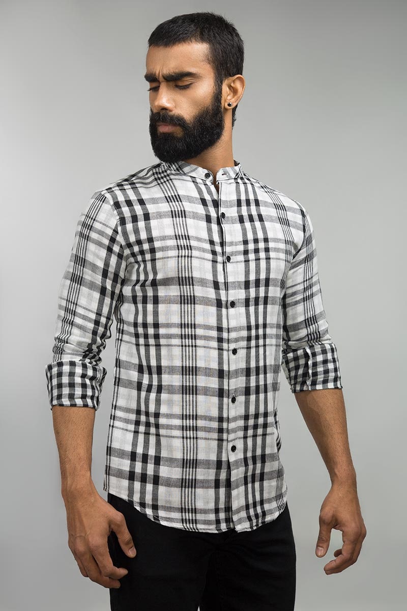 Black & White Casual Shirt Checked CM-YD-2664