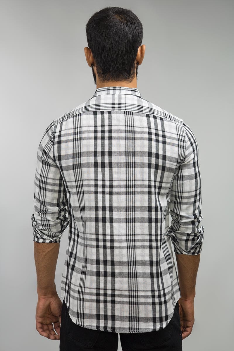 Black & White Casual Shirt Checked CM-YD-2664