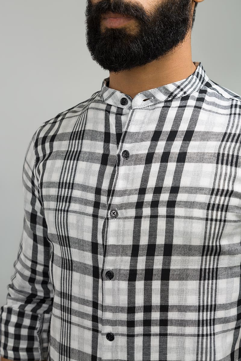 Black & White Casual Shirt Checked CM-YD-2664