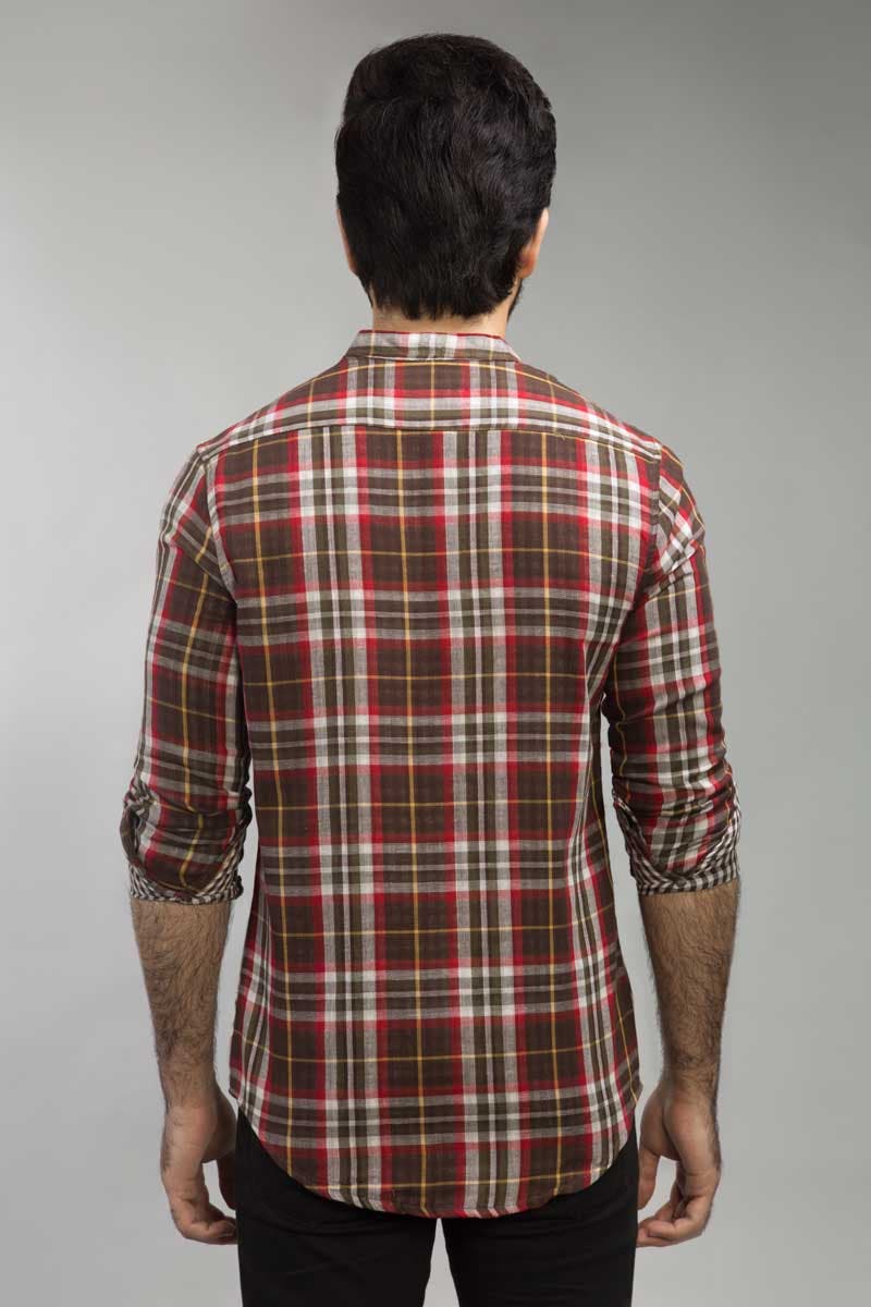 Brown & Red Casual Shirt CM-YD-2665