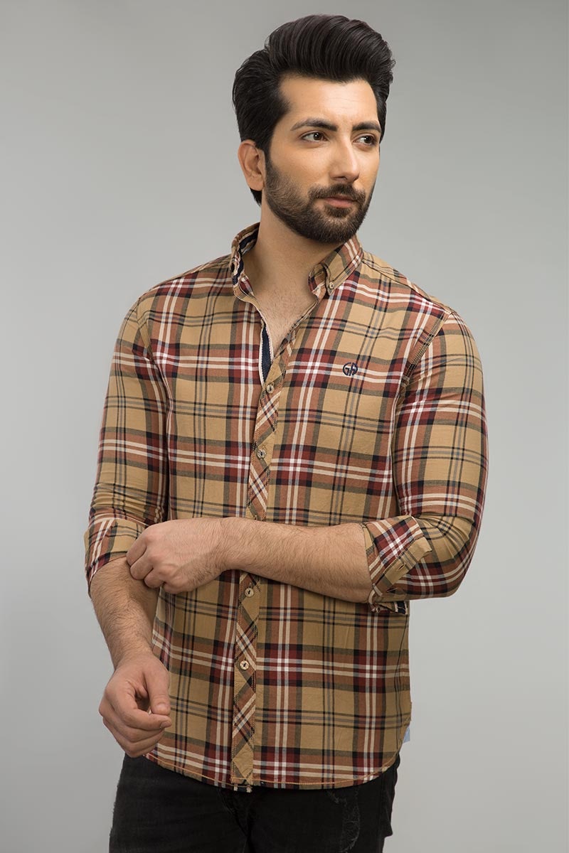 Camel Brown Casual Shirt CM-YD-2669