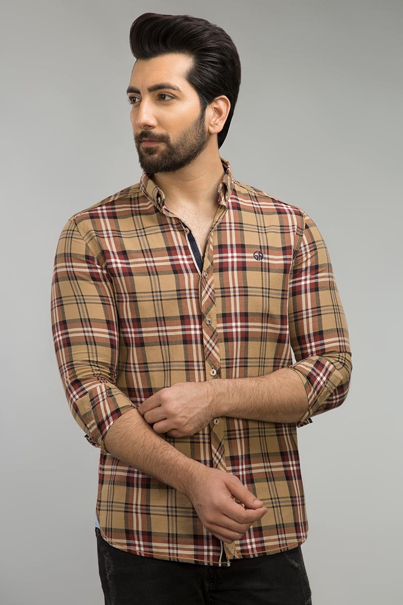 Camel Brown Casual Shirt CM-YD-2669